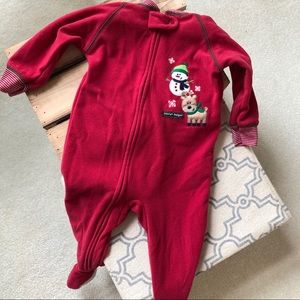 Christmas pajamas for baby soft red fleece size 12 months